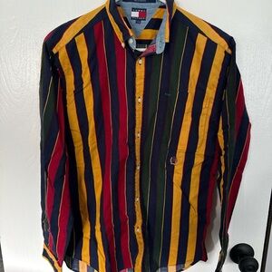 Never Worn Tommy Hilfiger Men's Multicolor Striped Shirt - Mens Large